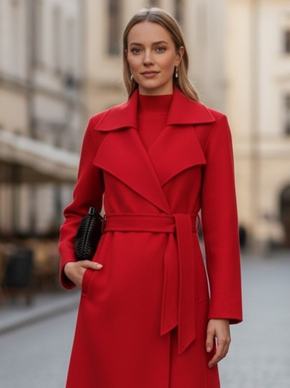 MOTF Vibrant Red Belted Trench Coat - Showstopper - Office Party